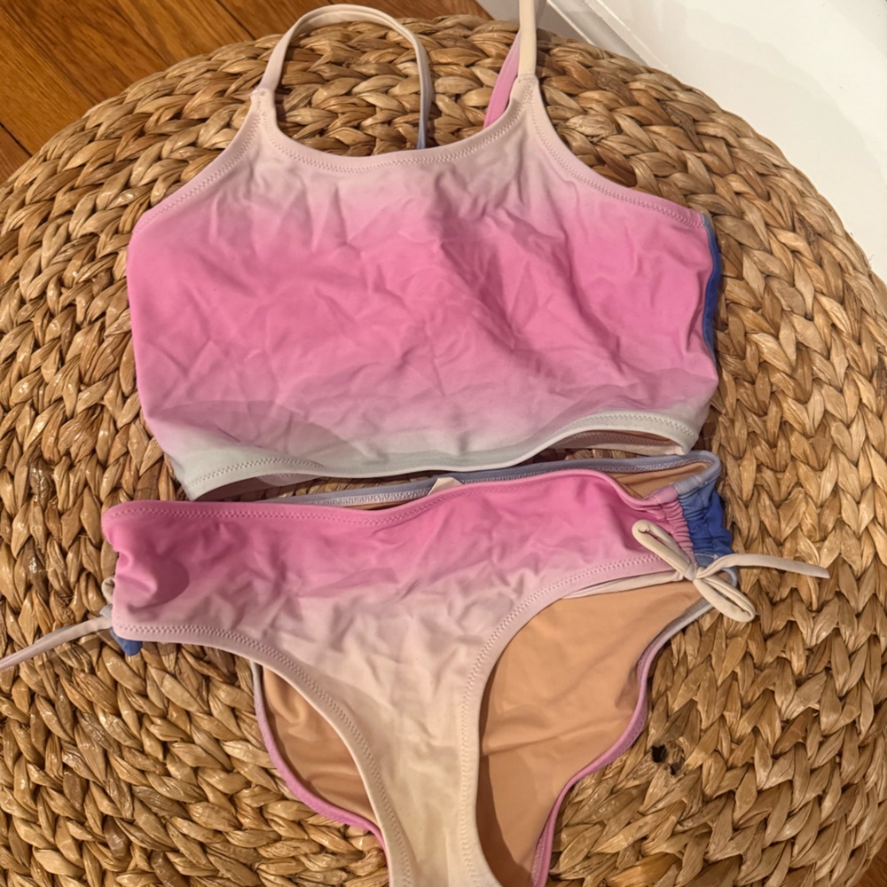 Crewcuts Pink and Blue Kids Swim Bikini